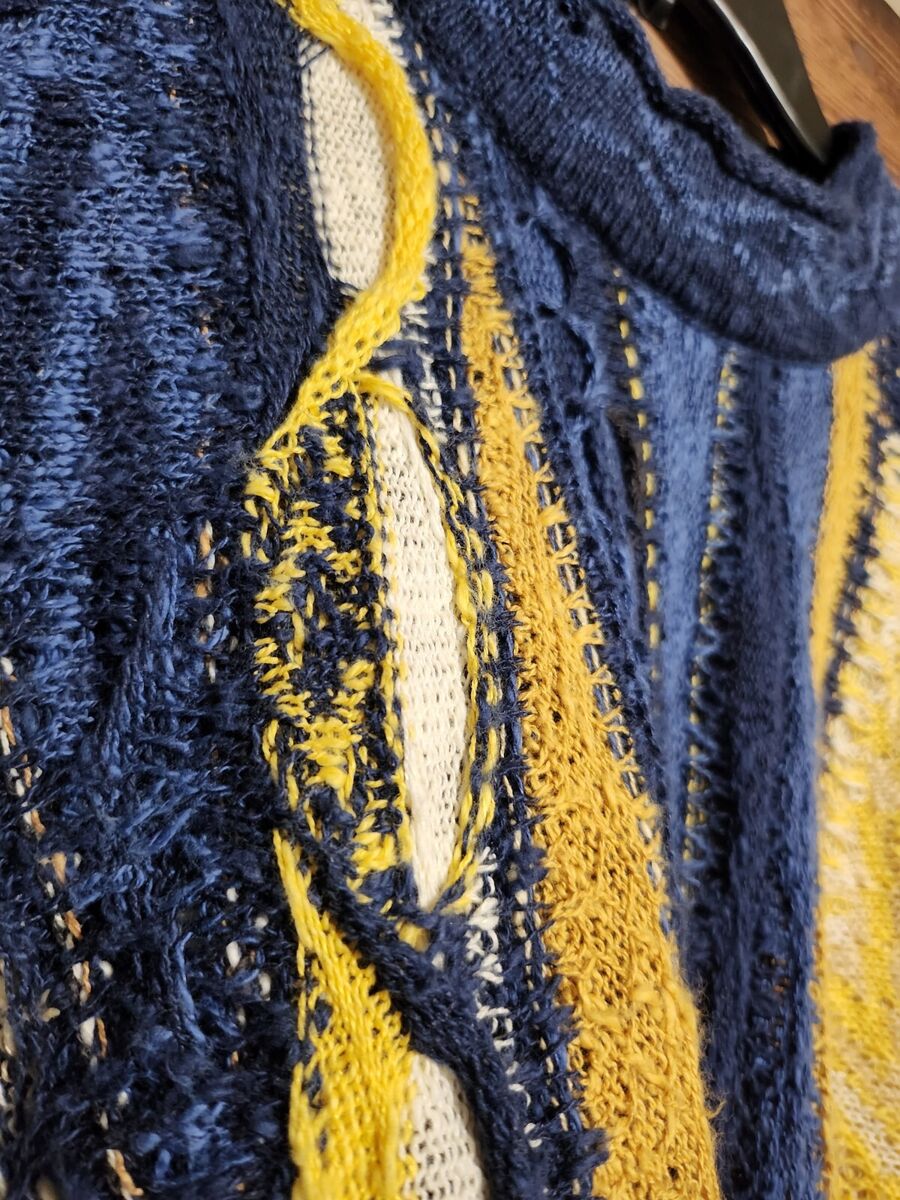 BRAND NEW COOGI Classic Vintage Blue Yellow 3D Linen Cotton BRAND NEW COOGI Classic Vintage Blue Yellow 3D Linen Cotton