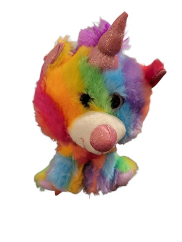 Unicorn Pink Multicolor Rainbow Plush Stuffed Animal 7" Tall Ages 3+ Walmart Toy