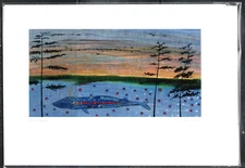 Earth Tones - FIN' WHALE by Mi'kmaq artist Alan Syliboy - New 6" x 9" Art Card