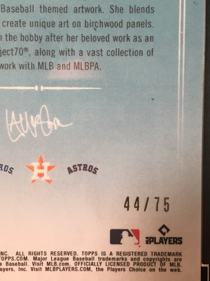 #44/75 Yordan Alvarez 2022 Topps X Lauren Taylor Green Foil #39 - Image 3 of 3