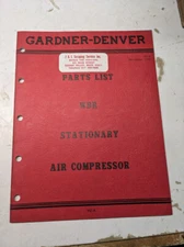 GARDNER-DENVER OPERATOR SERVICE MANUAL PARTS LIST BOOK WBR AIR COMPRESSORS 1956