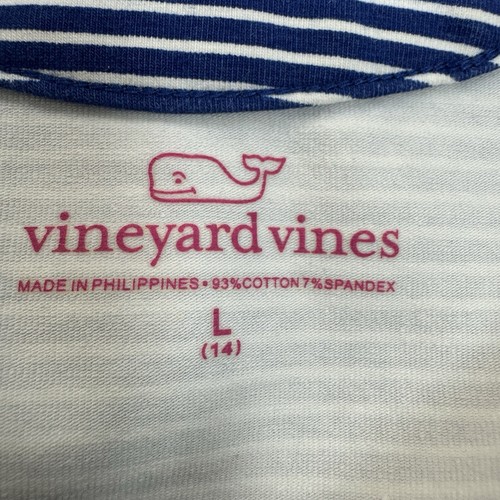 Vineyard Vines Girls Fine Line Stripe Tisbury Dress Size L-14 Stretch Knit - Picture 6 of 7