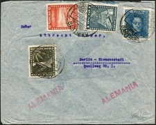 Chile Santiago to Germany Airmail Cover 1935 Latin America Postage