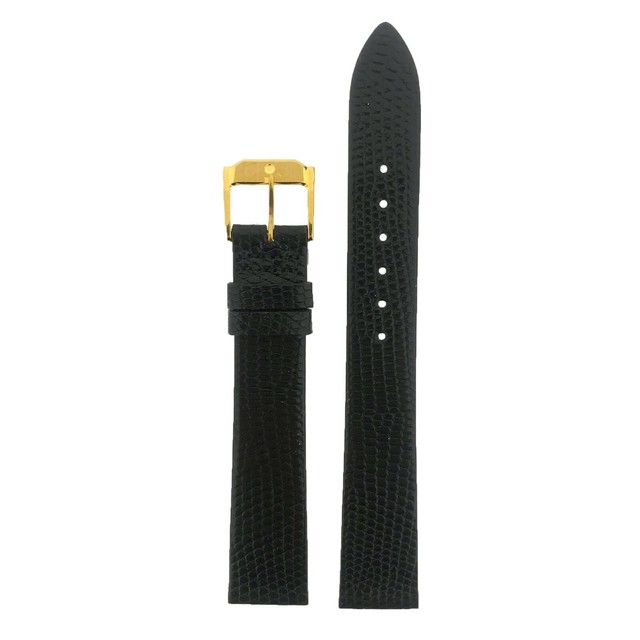 Movado Watch Band Black Leather Lizard 8mm 12mm 13mm 15mm 16mm 18mm