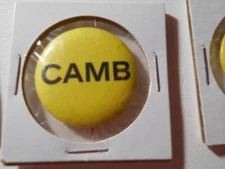 1-1/4" Camb unknown office and location cello pinback button
