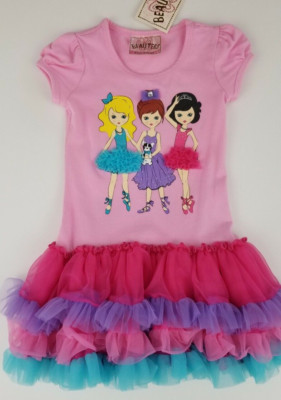 Beautees Pink TUTU DRESS - Girls 2T - Ballerinas Short Sleeves Purple, Blue NWT