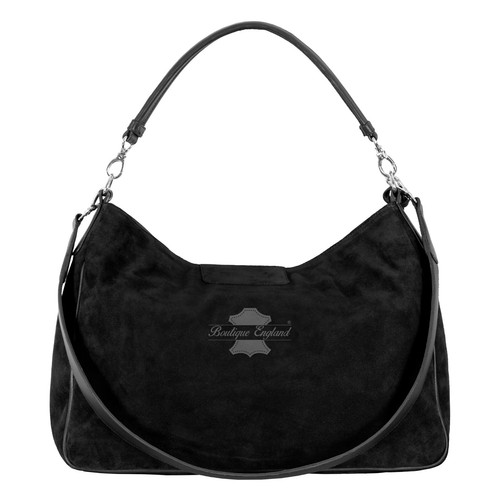Hobo Slouch Damen Schultertasche Tragetasche Echtwildleder Leder stilvolle Handtaschen Geldbörse - Bild 10 von 16