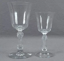 Set of 2 French Optic Molded & Cut Glass Wines Circa 1890-1915