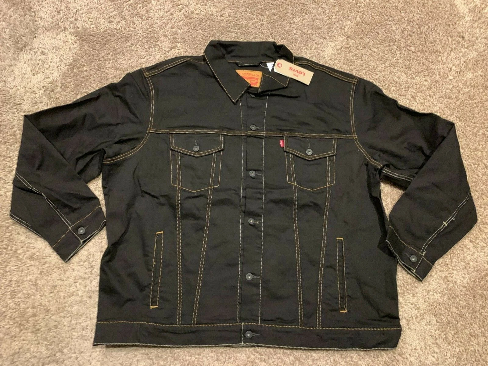Levi's Trucker Jacket Black Big & Tall Sizes 4XL OR 2XL NWT MSRP$98 A2A8