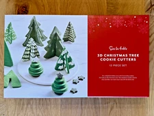 3D Christmas Tree COOKIE CUTTERS 12 Piece Set by SUR LA TABLE Trees & Stars NEW