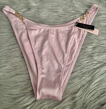 Victoria's Secret Nwt Light Pink w/ Gold V High Leg Swim Bottom XL
