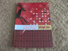 6 Christmas cards 7"x5"   "you sleigh me" made by holiday cafe