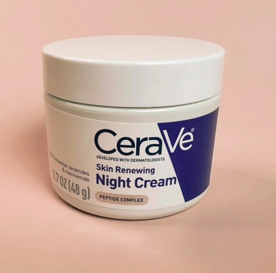 Cerave Skin Renewing CREMA NOCTURNA COMPLEJO PÉPTIDO ácido hialurónico ~ 1,7 oz Foto 2 de 3