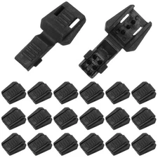 0.7" Zipper Pull Cord Lock, Plastic Shoe Lace End Clips, 50 Pack Black