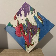 Psychedelic Magic Mushroom Keys Mixed Media Canvas Art  12x12