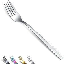 Dinner Forks Set of 6 Stainless Steel Modern Silverware Forks and Spoons