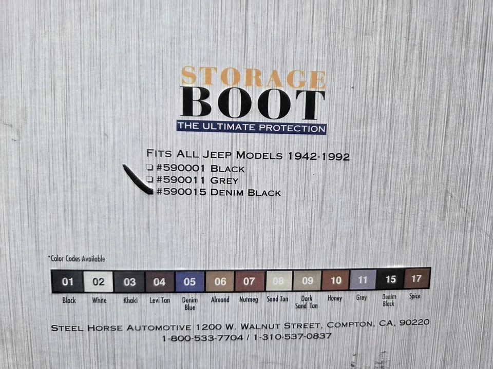 Steel Horse Automotive Jeep Storage Boot Soft Top Protection Cover Denim Black - Image 3 of 4