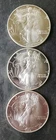 Lot of Three 1992 $1 American Silver Eagle Dollars