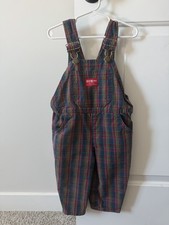 Vintage Oshkosh Plaid Overalls Size 2 Toddler Made In USA