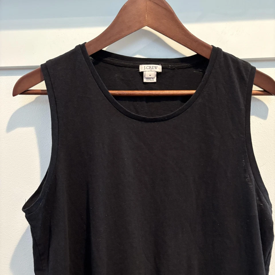 Camisa sin mangas J Crew para mujer mediana negra sin mangas con corbata frontal informal verano Foto 3 de 4