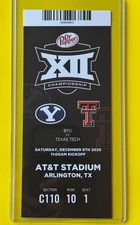 2025 Big 12 Championship Replica Ticket Stub AT&T Stadium - BYU vs TEXAS TECH