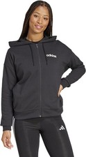 Adidas Women's Essentials Linear Full-Zip French Terry Hoodie Black XS
