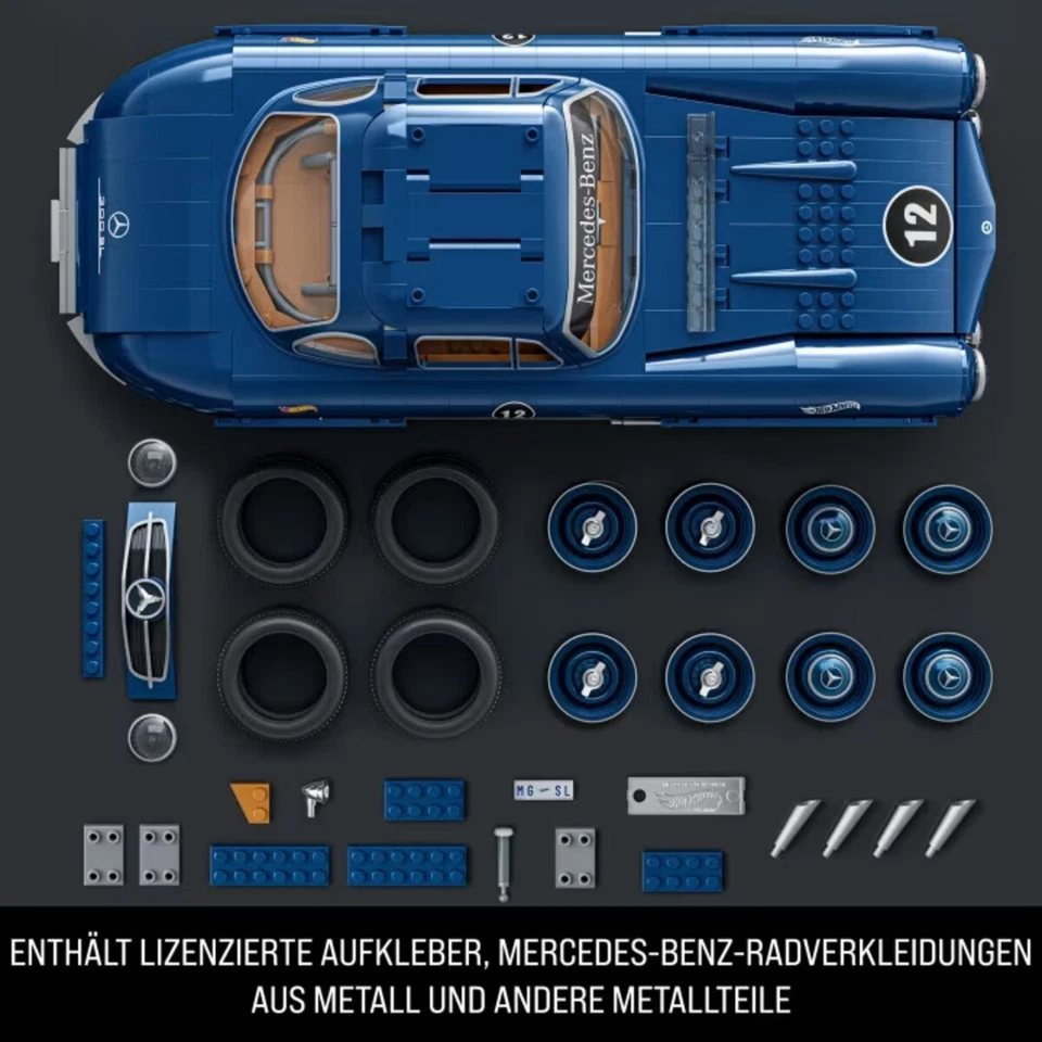 Mattel Brick Shop Hot Wheels Mercedes-Benz 300 SL Building Set (1600 Pieces) - Image 4 of 4