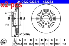 X2 PCS BRAKE DISC 24.0122-0233.1
