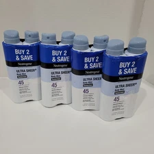 2pk (Twin Packs) 4 Count Neutrogena Sheer Body Mist Sunscreen Spray SPF 45 5oz