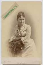 Cabinet Photo - New Haven, Connecticut - Young Lady - Fancy Dress & Hair 