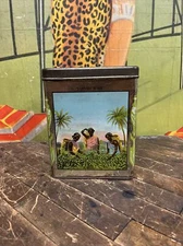 VINTAGE C. 1920 AMERICANA LIPTON TEA 5 LB TIN CAN SIGN COFFEE COCOA RHINO AFRICA