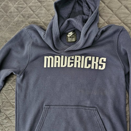 Nike Dallas Mavericks Youth Large 14-16 Navy Blue Hoodie Pullover Casual - Picture 3 of 10