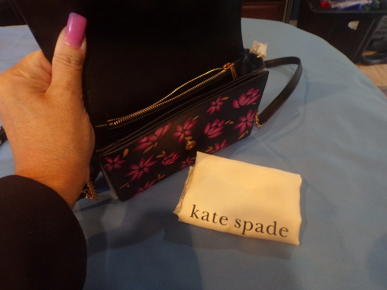 NUOVA borsa a tracolla Kate Spade Morgan Winter Blooms in rilievo KF582 B752