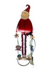 Christmas Elf Metal Tree Sitter Clip On Ornament Hand Crafted And Painted  
