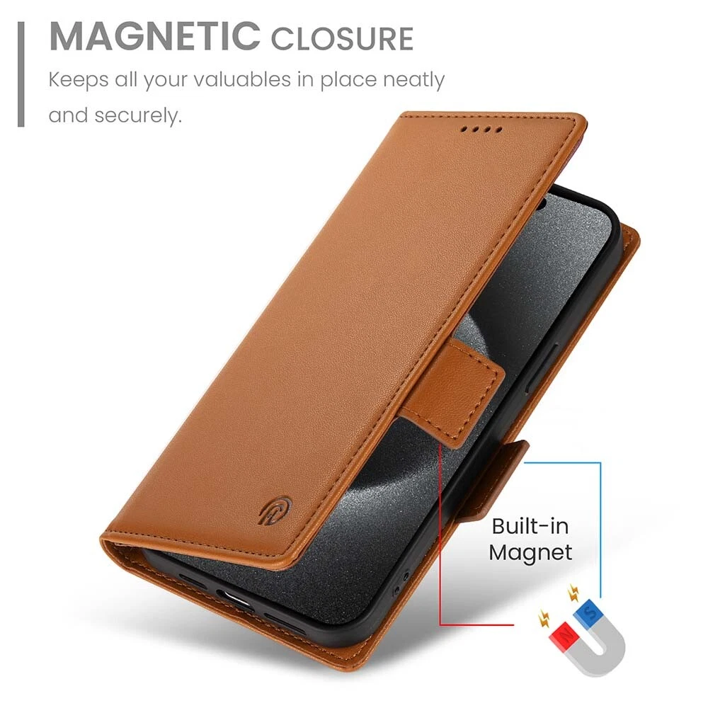 Luxury Magnetic Leather Flip Wallet Case for iPhone 11 12 13 14 15 Pro