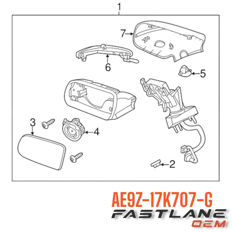 LINCOLN MKT 2010-2019 RETROVISOR EXTERIOR PUERTA ESPEJO VIDRIO DERECHO NUEVO FABRICANTE ORIGINAL AE9Z-17K707-G Foto 4 de 4