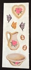 VINTAGE Creative Memories Stickers ANTIQUE PTCHER~BOWL~CAMEOS~HEART - NLA