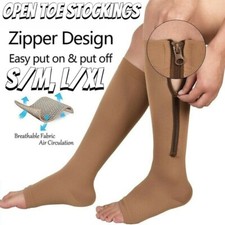 3 pares medias de compresi n para varices 15-20 punta abierta calcetines 20 mmHg