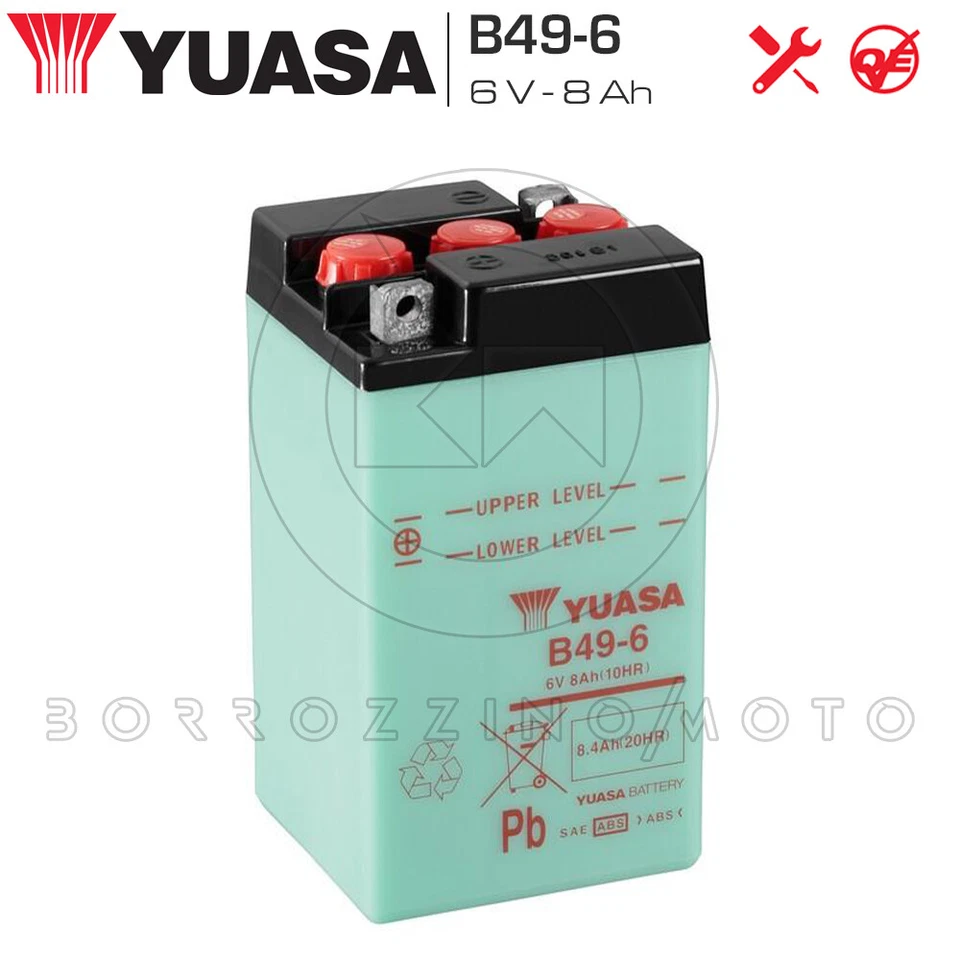 YUASA BATTERY WITHOUT B49-6 6V/8AH FOR BMW R 25/3 250 MOTORCYCLE 1953-1956 - Image 2 of 4