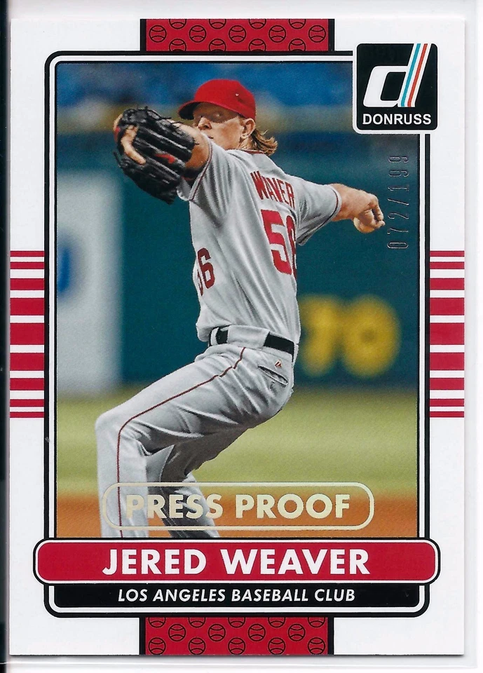 Jered Weaver 072/199 新闻证明 2015 年 Donruss #103 CSU - 圣地亚哥教士 — 第 3/3 张图片