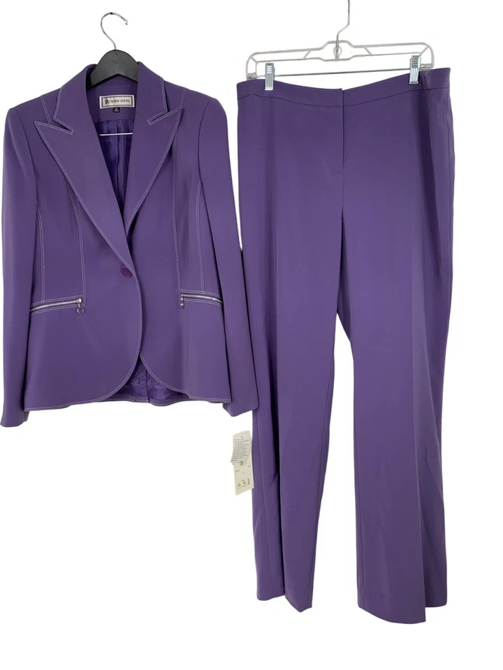 Blazer Travis Ayers Púrpura Dos Piezas Talla 12/14 RM10201 NUEVO CON ETIQUETAS Forrado Foto 2 de 4