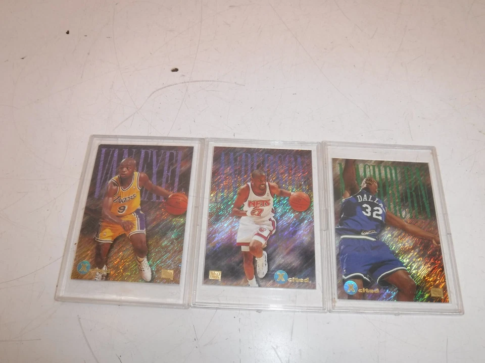 Tarjetas refractor Van Exel 1995, Mashburn, Anderson, SkyBox Xcited. Juego de 3 cartas. Foto 4 de 4