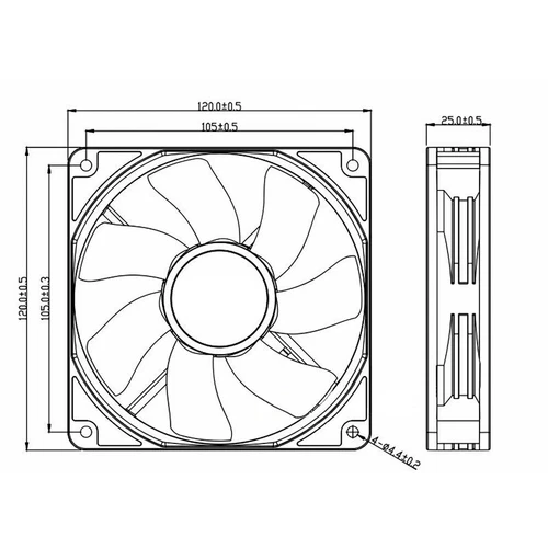 1/2X 12V 120x120x24mm 12cm dual Ball Bearing PC Brushless Cooling Fan 2Pin 120mm - Picture 7 of 12