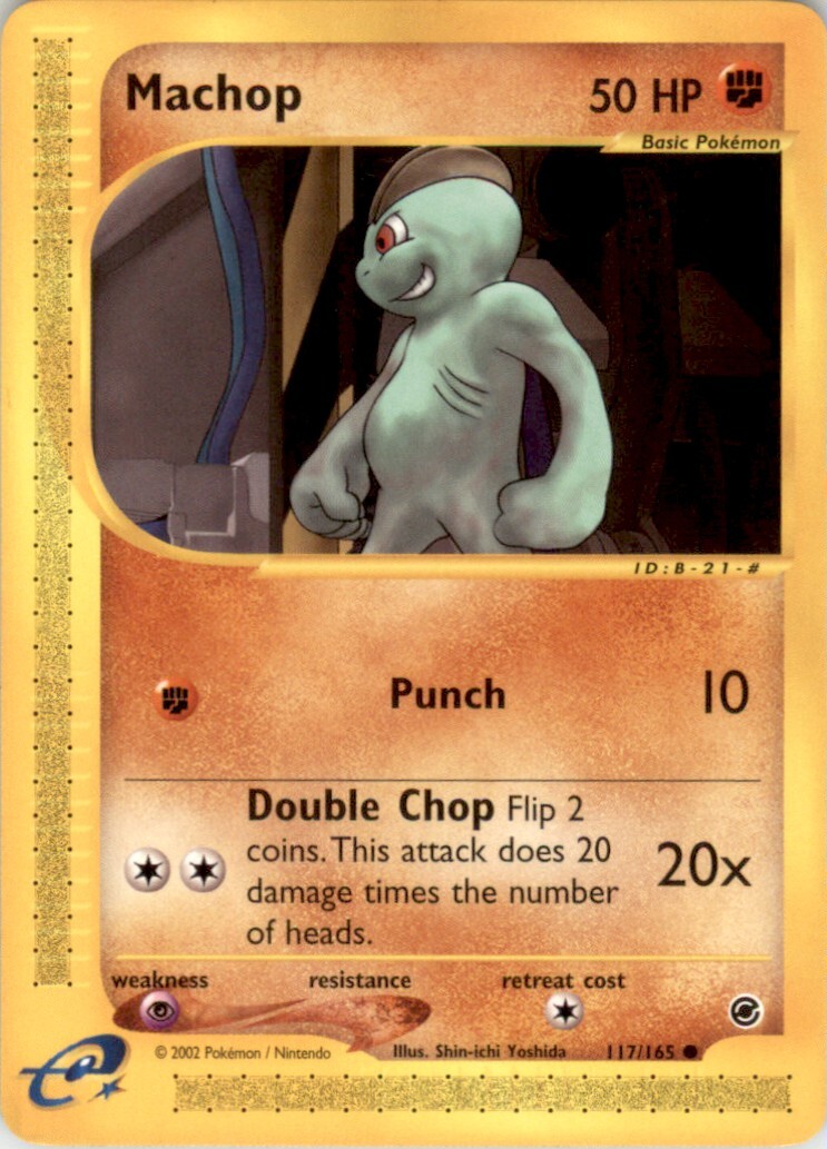 2002 Pokemon E-Card - Expedition #117 Machop NM-MT
