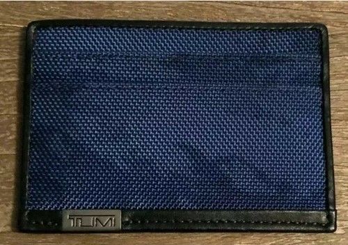 Tumi Slim ID Card Case Holder Wallet Blue Camo Camouflage - Free Delivery - Picture 7 of 9