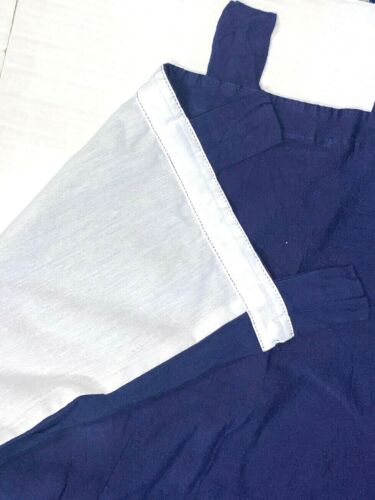 4 Vintage JC Penney Retired Curtains Panels Drapes Navy Blue Solid Set Tab Top - Picture 5 of 6