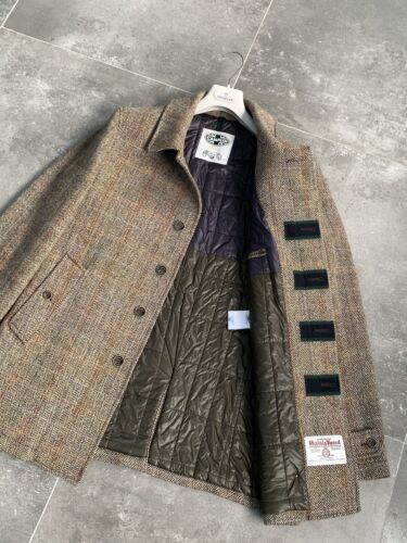 Men's CAMPLIN x HARRIS TWEED Tweed Hunting Shooting Jacket Trench Coat EU 52 L - Picture 8 of 24