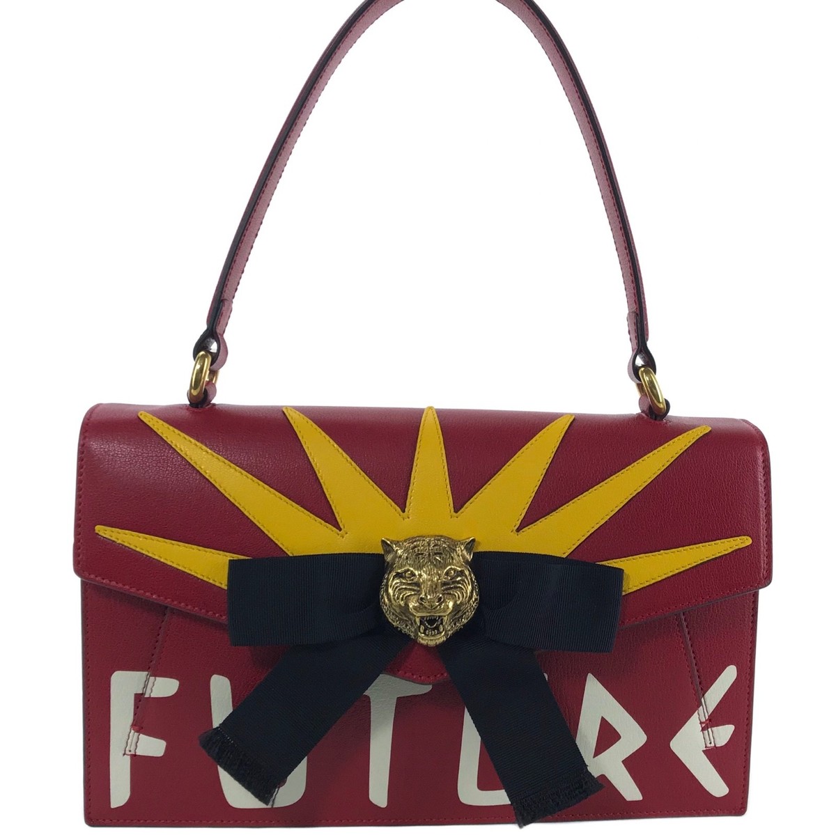 GUCCI 466417 Future Bow Red Leather Bag | eBay