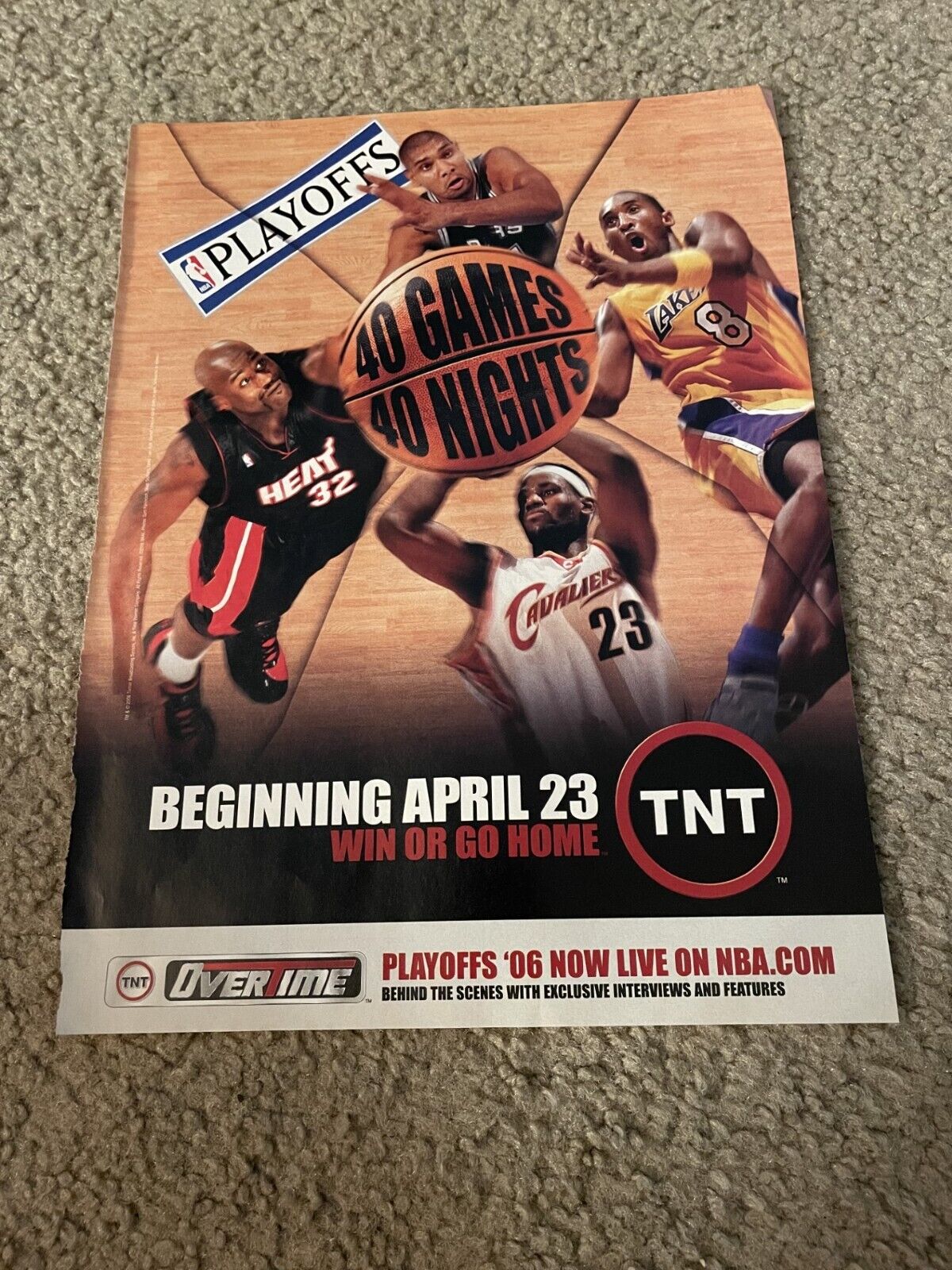 Vintage 2007 NBA PLAYOFFS ON TNT Poster Print Ad KOBE BRYANT andamp; LEBRON JAMES SHAQ eBay