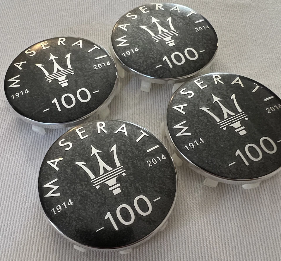 MASERATI 100 AÑOS TAPA CENTRAL JUEGO DE 4 TAPAS NUEVAS 60mm(58mm)  Foto 2 de 4